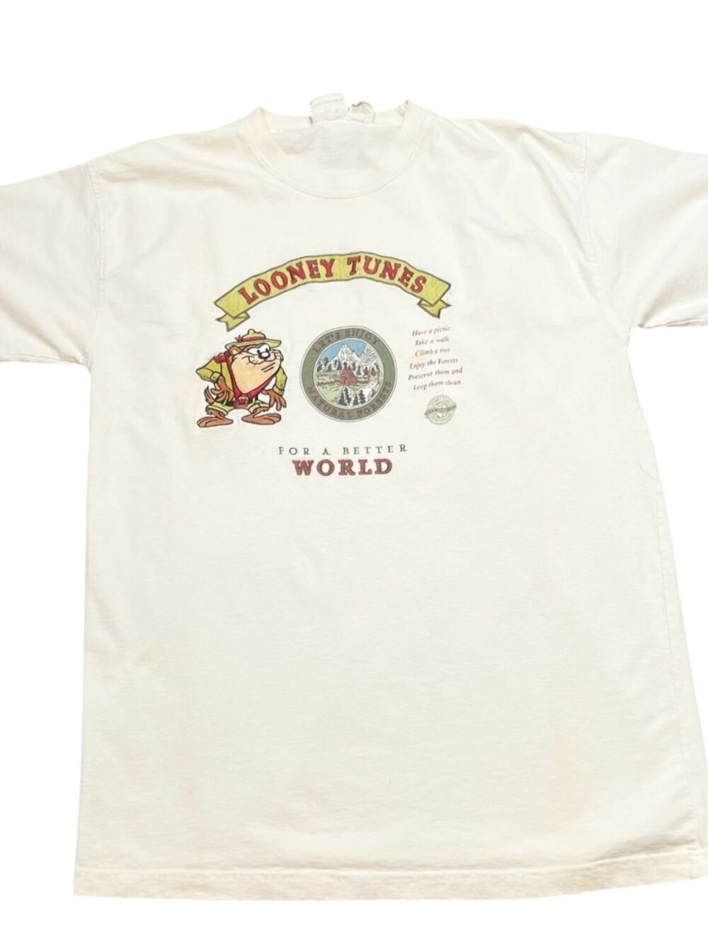 Acme VTG Looney Tunes Taz Tasmanian Devil Mens Size L Embroidered Forests